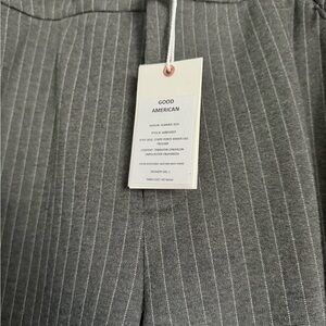 Good American Stripe Ponte Wide Leg Trouser